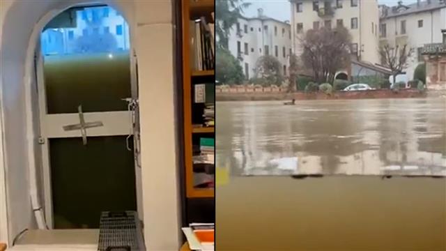 سیلاب در شهر ویچنزا در ایتالیا 