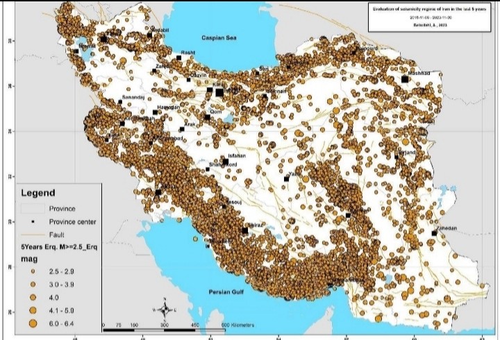 ۱۳ هزار ۳۴۶ زلزله و پس‌لرزه در محدوده سرزمینی ایران در ۵ سال